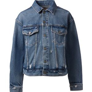 GRLFRND Kim Distressed Denim Jacket in Living The Blues